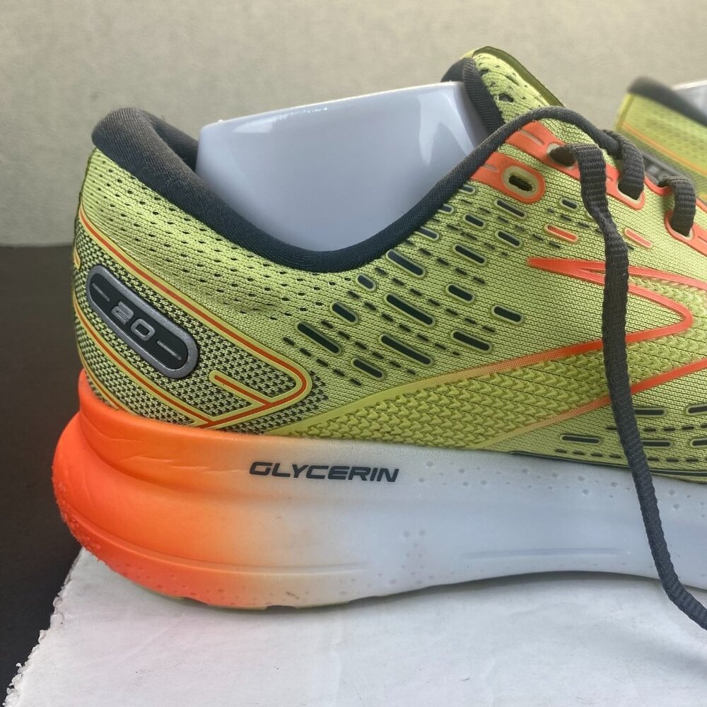Brooks Glycerin 20 Shoes Mens Size 13D Yellow Orange Athletic Running Sneakers - Picture 10 of 14